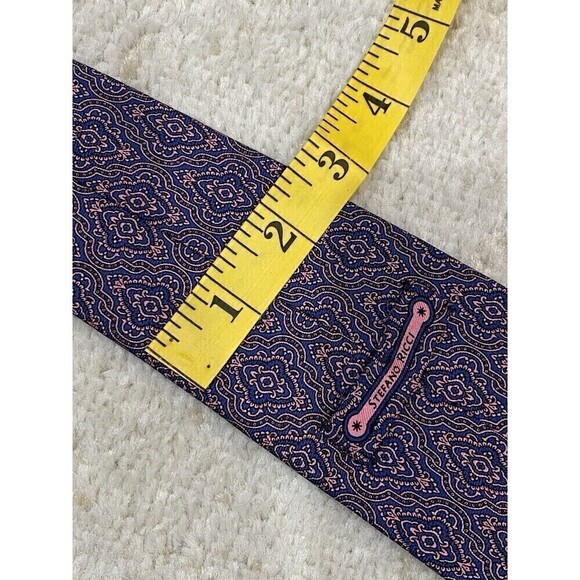 Stefano Ricci Silk Neck Tie Navy Blue & Pink Floral-Type Pattern - Picture 5 of 9
